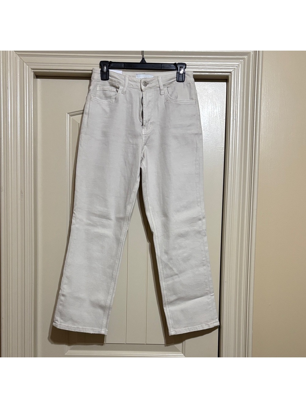 NWT Vervet Alyssa 90s Vintage Straight Beige Jean Pants Neutral Minimal Capsule